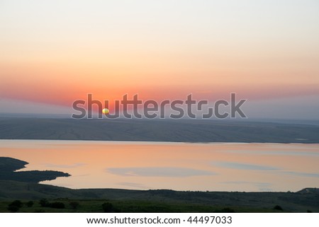 lake in evening sun