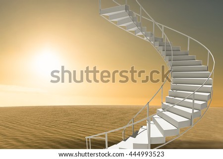 Image of isolated stairs against desert scene