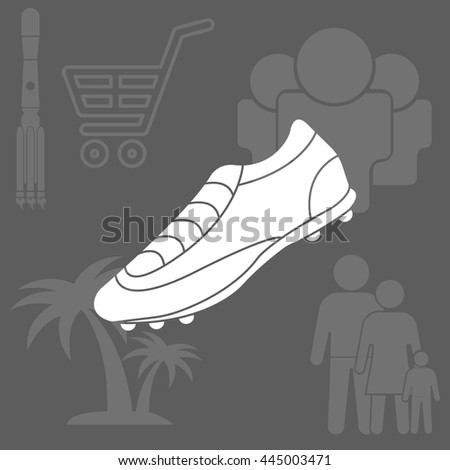 Soccer boots label - vector illustration