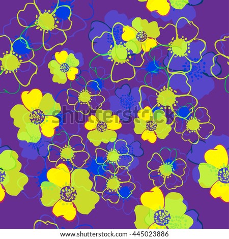 Decorative floral seamless pattern. Floral background. vector illustration,
