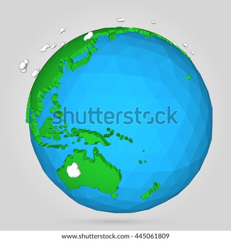 Vector poly earth globe illustration.