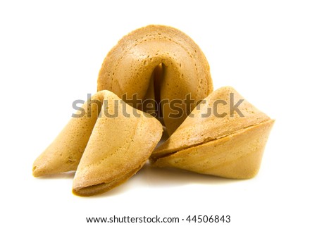 Three fortune cookies isolated on a white background