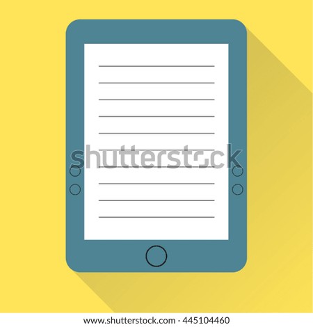 Ebook reader flat design vector illustration