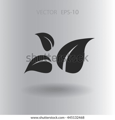 Flat eco leaf icon
