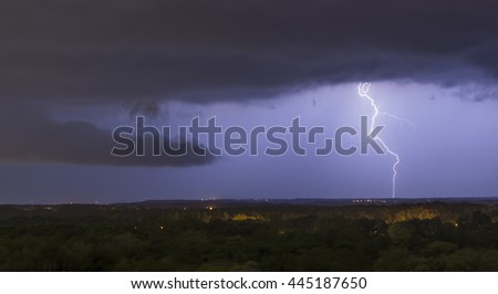 lightning on a background of the night sky