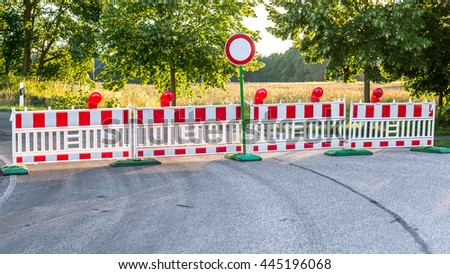 Blocking road or road closed