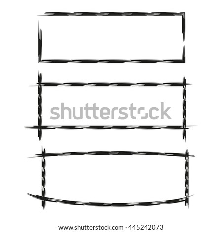black grunge frames, rectangle borders