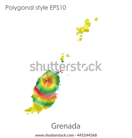 Grenada map in geometric polygonal style.Abstract gems triangle,modern design background. Vector illustration EPS10