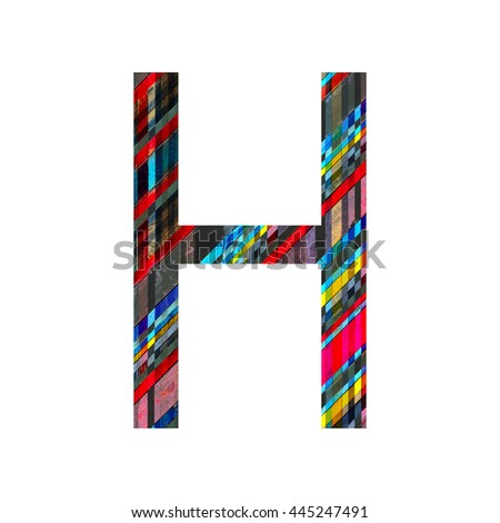 English alphabet with vintage colorful wood texture isolated on white background.
