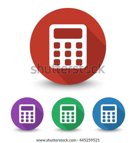 White Calculator icon in different colors set