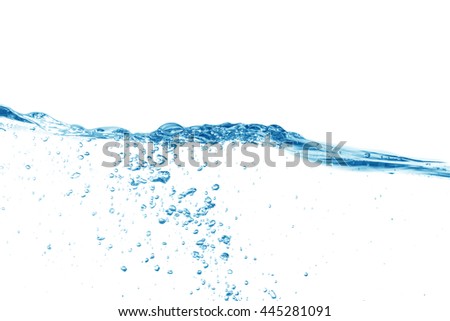 Fresh water with bubbles,Water,water splash isolated on white background