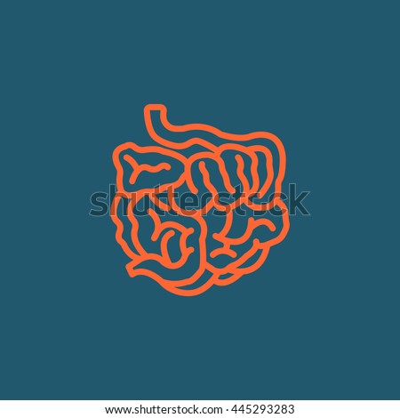  Small intestine icon vector, 