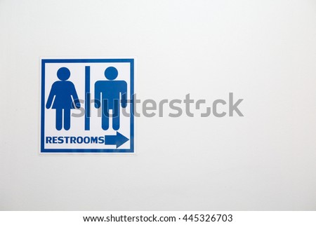Restroom signs in business.