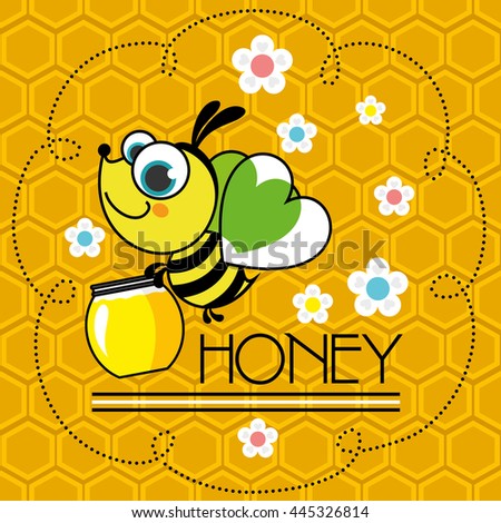 Honey Bees. Vector Illustration