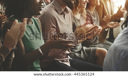 Audience Applaud Clapping Happiness Appreciation Training Concept Royalty-Free Stock Photo #445365124