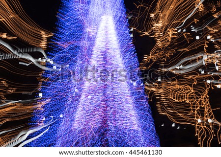 Light trail of the tree