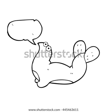 freehand drawn speech bubble cartoon seal