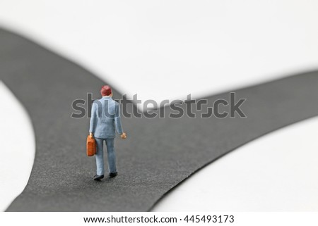 Concept of businessman choosing the way