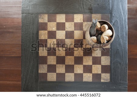 Chess board made with local materials, southern Thailand.