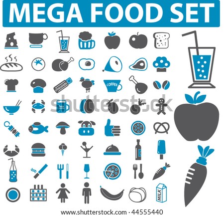 mega food set - 50 signs. vector
