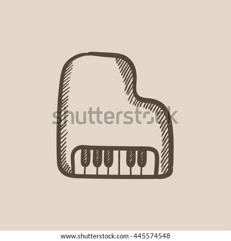 Piano vector sketch icon isolated on background. Hand drawn Piano icon. Piano sketch icon for infographic, website or app.