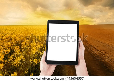 agriculture tablet with blank screen