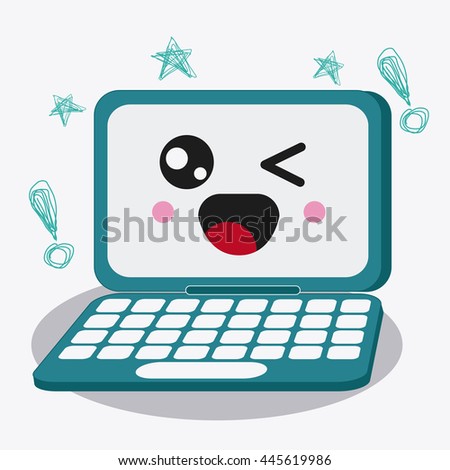 laptop icon. Kawaii and technology. Vector graphic
