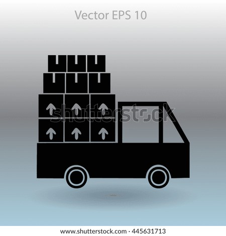 Flat truck icon. Vector