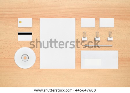 Template for corporate identity - letterhead, business cards, envelope, pencil, cd or dvd, binder clip, smart card, magnetic stripe card