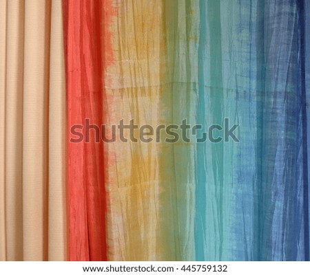 Colorful fabric curtain