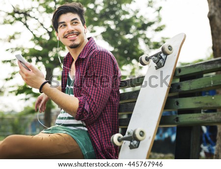Skateboarder Lifestyle Relaxation Active Athletic Concept