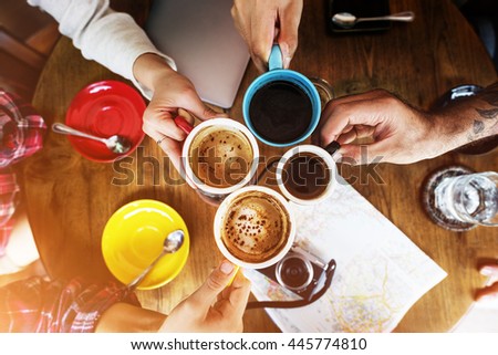 Coffee Shop Cafe Restaurant  Latte Cappuccino Concept Royalty-Free Stock Photo #445774810