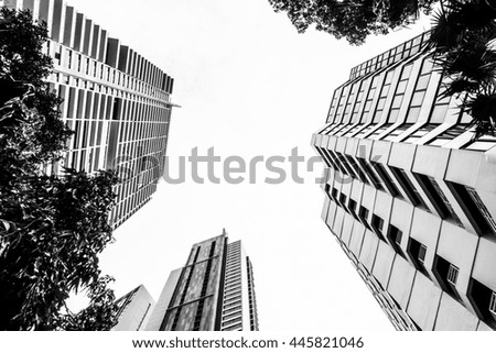 Beautiful Architecture building with sky background - Black and White Processing