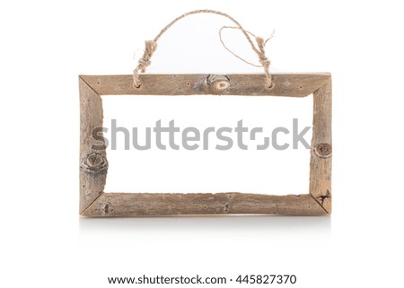 old wood frame on isolated
