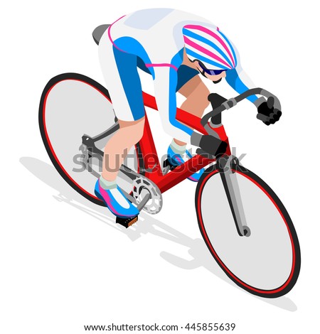 Track Cycling Cyclist Bicyclist Athletes Summer Games. 3D Isometric Athlete. Sporting Championship International Competition. Sport Infographic Track Cycling Race events Image