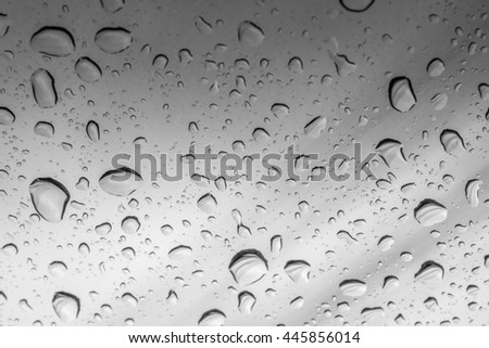 abstract photo of water drop on blue mirror in black and white  : for background use