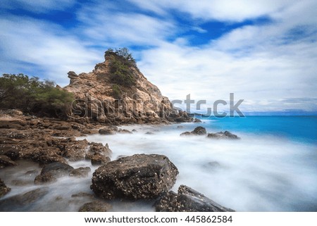 Long exposure seascape photography and cloudy