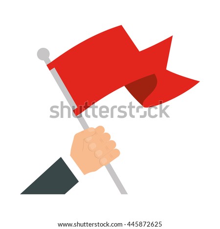Flag concept represented by red ribbon icon. isolated and flat illustration 