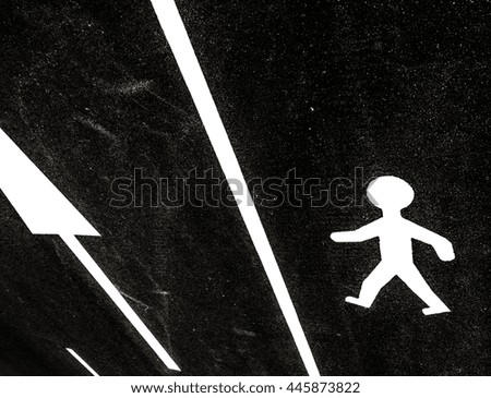Safety footpath tar on the ground