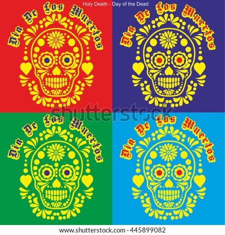 Holy Death, Day of the Dead, mexican sugar skull, grunge.vintage design t-shirts