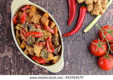 Indonesian Spicy Diced Beef Liver with Potatoes or Sambal Goreng Ati