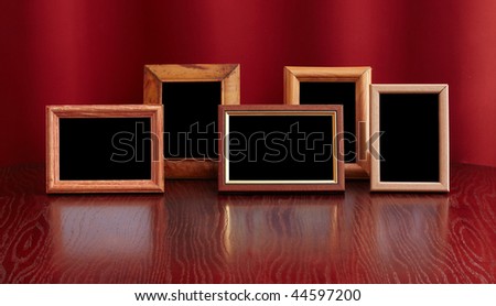 photo frames on red background