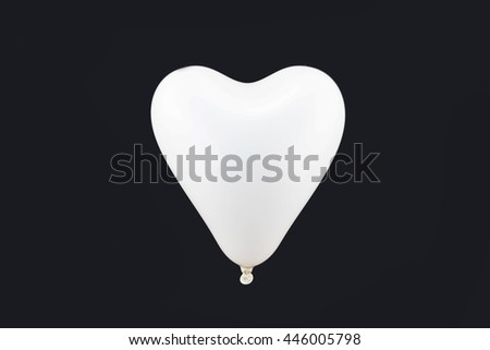 White heart balloon on white background
