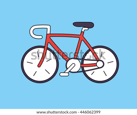 Red road bicycle icon.
