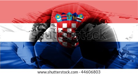 Flag of Croatia, national country symbol illustration sports soccer football
