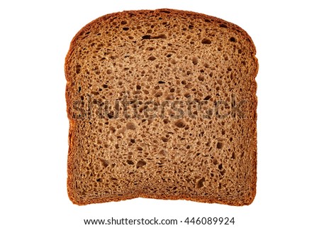 Slice of the bread isolated over the white background Royalty-Free Stock Photo #446089924