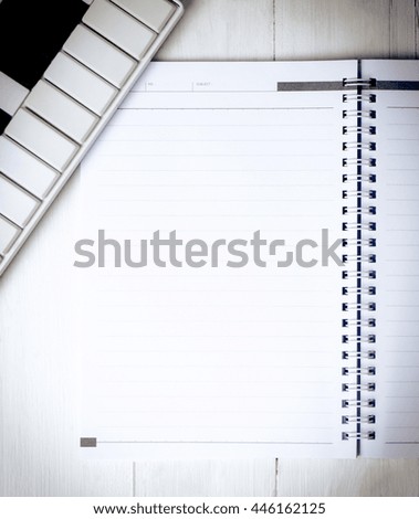 Blank Music Notebook for song writing with Midi keyboard.