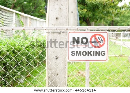 Sing of No smoking this Area