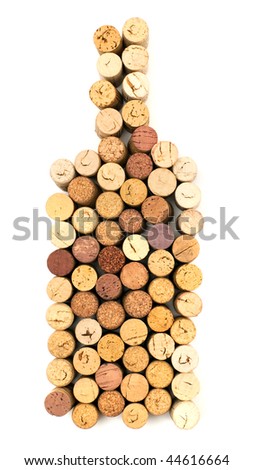The image of bottle made from wine corks