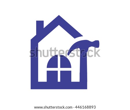 hammer house housing home residence residential real estate image vector icon